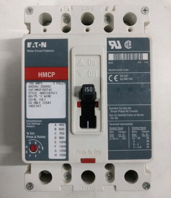 CIRCUIT BREAKER(MCB), 3-POLE, 600VAC/250VDC 150AMP